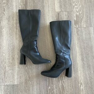 Lulus Black Knee-High Boots Size 6.5